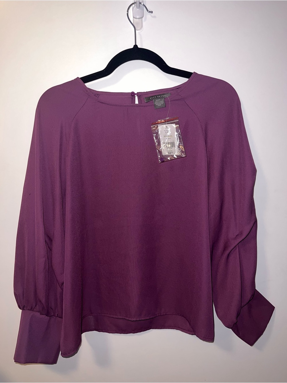 Suzy Shier Plum Long-Sleeve Blouse